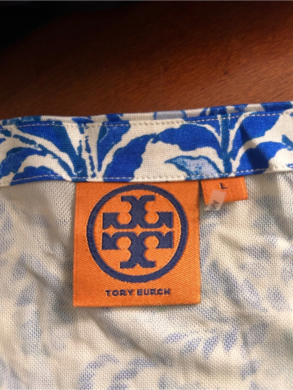 Tory Burch Blue, White & Green Floral Sleeveless Sheath Dress